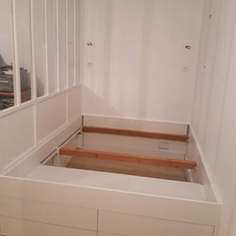 Espace couchage et verrière